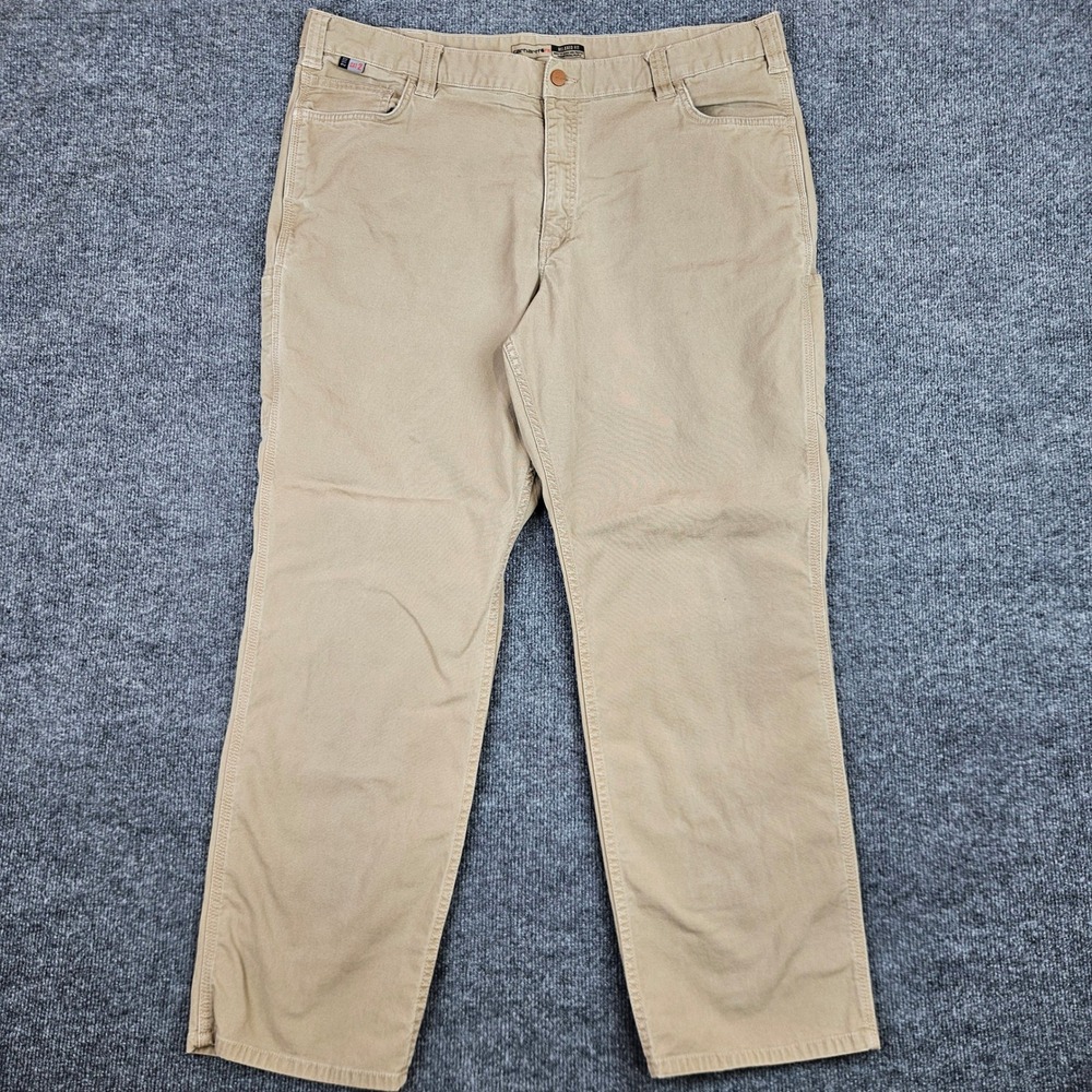 Carhartt FR Flame Resistant Relaxed Fit Pants Men's 42x32 Canvas Tan CAT2 READ